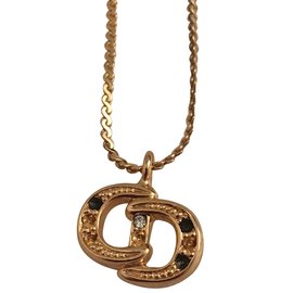 Christian Dior-Chromed chain and pendant-Golden