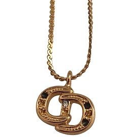 Christian Dior Catena e pendente cromati Chr. DIOR D'oro