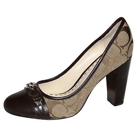 Coach Monogram print pumps Beige Dark brown