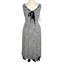 Escada Asymmetric silk dress Black White