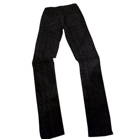 Ikks Slim Fit Python Print Pants Black Black