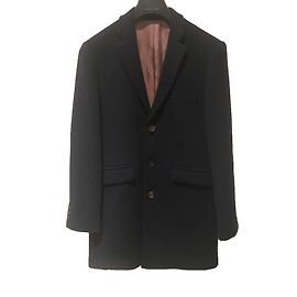 Cappotto Sandro in lana blu da uomo Blu