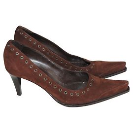 Sergio Rossi Brown Suede Pumps Brown