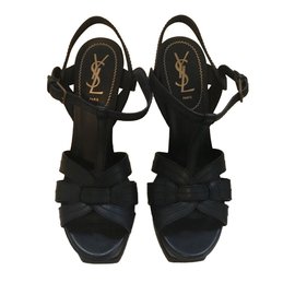 Saint Laurent-Tribute sandals-Dark blue