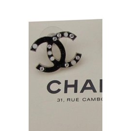 Chanel-Boucles d'oreilles-Noir