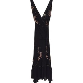 Temperley London-Vintage Kleid mit Perlen-Schwarz