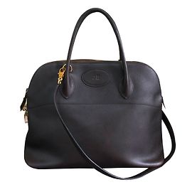 Hermès Bolide 37 Sac à main en cuir marron Marron foncé