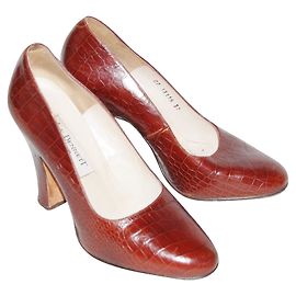 Escarpins Lk Bennett en cuir crocodile marron 37 Chataigne