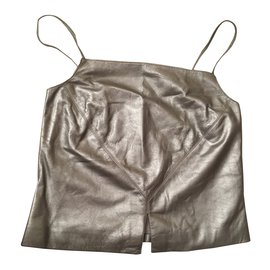 Chanel-Leather top. Value of EUR 1000-Silvery