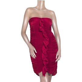 Diane Von Furstenberg-Fermina Bandeau robe rouge-Bordeaux