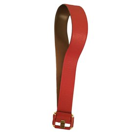 Ceinture Yves Saint Laurent en cuir rouge Rouge