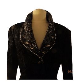 Autre Marque Black Velvet Evening Jacket with Shawl Collar Black