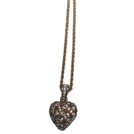 Collier pendentif cœur Swarovski plaqué or Doré