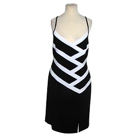 Autre Marque Joseph Ribkoff Kleid schwarz weiß gestreift Schwarz Weiß