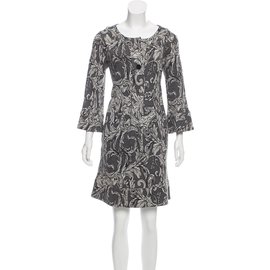 Diane Von Furstenberg-Vestido de lã Gaby-Cinza,Cinza antracite