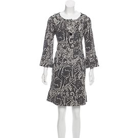 Diane Von Furstenberg Gaby Wollkleid grau Blumenmuster Grau Anthrazitgrau