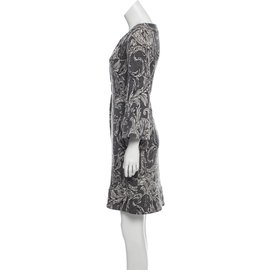 Diane Von Furstenberg-Vestido de lã Gaby-Cinza,Cinza antracite