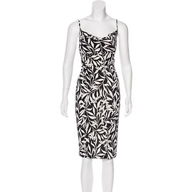 Diane Von Furstenberg Annette Silk Midi Dress Black White Black White