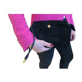 Lancel Clutch da sera in nubuck nero Nero