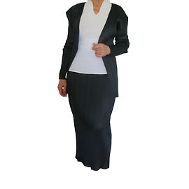 Issey Miyake T Long Skirt + Jacket Pleats Please Black