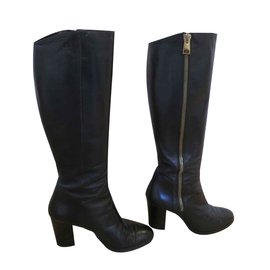 Vero Cuoio-Black leather boots-Black