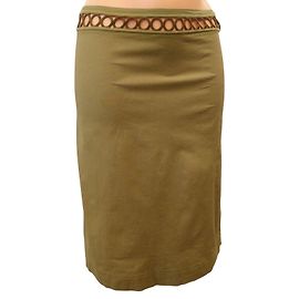 Saia de algodão Philosophy Di Alberta Ferretti caqui Caqui