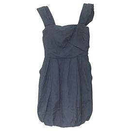 Vestido drapeado de seda e algodão preto 3.1 Phillip Lim Preto