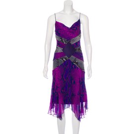 Diane Von Furstenberg-Vestido Aleucia de seda-Multicolor,Púrpura