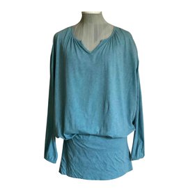 Autre Marque-Tunika-Kleid oder Minikleid Baumwolle blau T.36-38-Hellblau