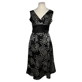 Ted Baker Seidenkleid Schwarz Weiß
