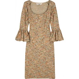 Diane Von Furstenberg-Sense Dress-Multicolore,Caramello