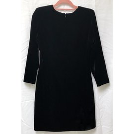 Yves Saint Laurent-robe en velours-Noir