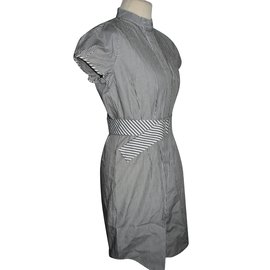 Diane Von Furstenberg-Robe chemise falk-Blanc,Gris