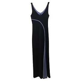 Robe longue noire et bleu ciel Bcbg Max Azria Noir Bleu