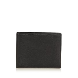 Prada-Leather Small Wallet-Black
