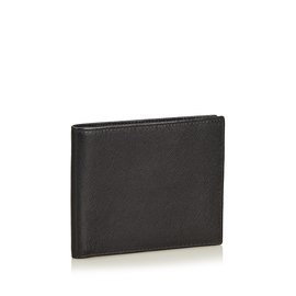 Prada-Leather Small Wallet-Black