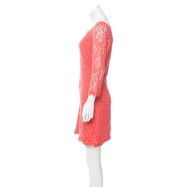 Diane Von Furstenberg-Zarita vestido de encaje-Coral