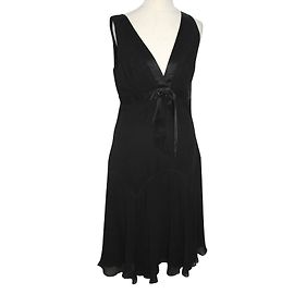Ted Baker Black Silk Chiffon Dress Black
