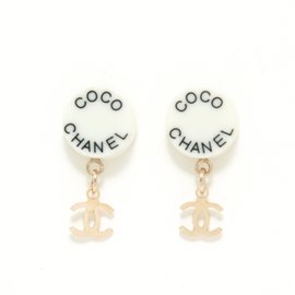 Chanel BLACK WHITE STUDS White
