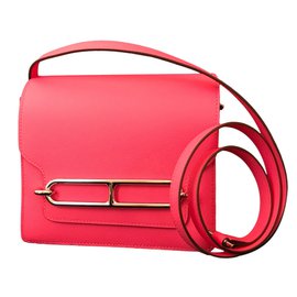 Hermès-Mini Roulis Rose Azalee Evercolor Palladium Hardware-Pink