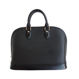 Louis Vuitton-Bolso de mano "Alma 'en piel epi negra.-Negro