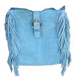 Borsa a tracolla Maje M in pelle turchese Blu