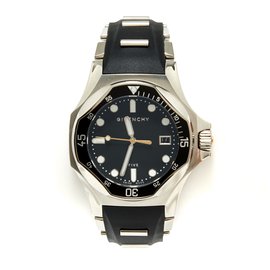 Givenchy-Shark watch black and silver-Silvery