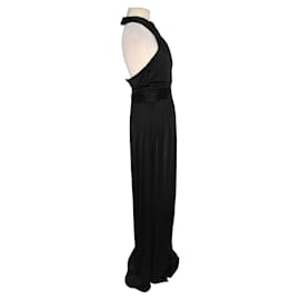 Halston Heritage-Twist neck evening gown-Black