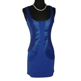 Vestito aderente blu Diane Von Furstenberg in seta e cotone Blu
