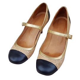 Chie Mihara Fersen Schwarz Beige