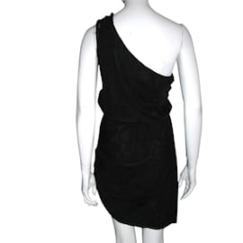 Halston Heritage-Asymmetric silk dress-Black