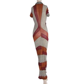 Comme Des Garcons-Striped Drape Dress-Multicor