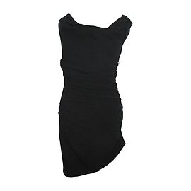 Helmut Lang Kleid Schwarz Ruched Peekaboo Schwarz