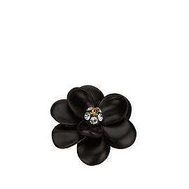 Chanel Metallblumenbrosche Schwarz